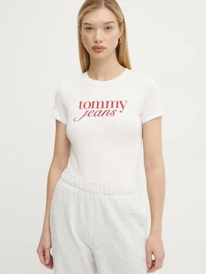 Tommy Jeans t-shirt bawełniany damski kolor biały DW0DW19447