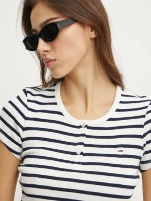 Tommy Jeans t-shirt bawełniany damski kolor biały DW0DW19502