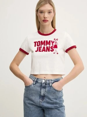 Tommy Jeans t-shirt bawełniany damski kolor biały DW0DW20561