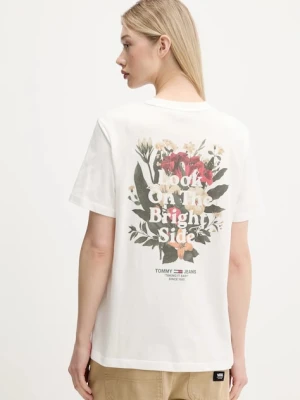 Tommy Jeans t-shirt bawełniany damski kolor biały DW0DW21341