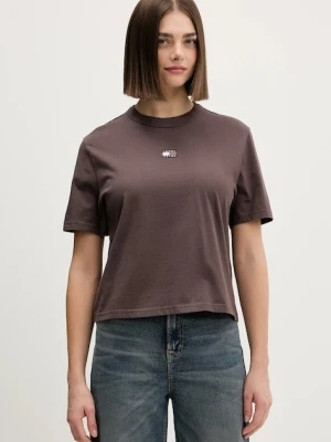 Tommy Jeans t-shirt bawełniany damski kolor brązowy DW0DW22202
