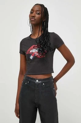 Tommy Jeans t-shirt bawełniany damski kolor czarny DW0DW17373