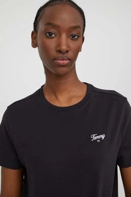 Tommy Jeans t-shirt bawełniany damski kolor czarny DW0DW17367