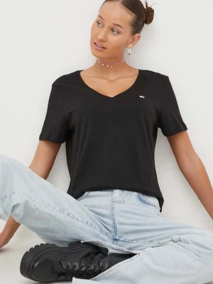 Tommy Jeans t-shirt bawełniany damski kolor czarny