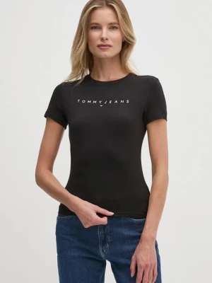 Tommy Jeans t-shirt bawełniany damski kolor czarny DW0DW18398