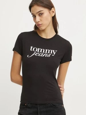 Tommy Jeans t-shirt bawełniany damski kolor czarny DW0DW19447