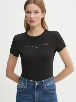 Tommy Jeans t-shirt bawełniany damski kolor czarny DW0DW20315