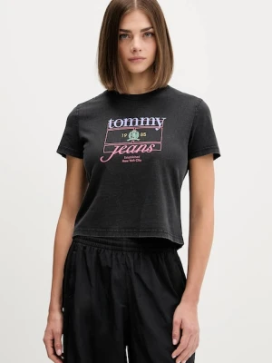 Tommy Jeans t-shirt bawełniany damski kolor czarny DW0DW21533