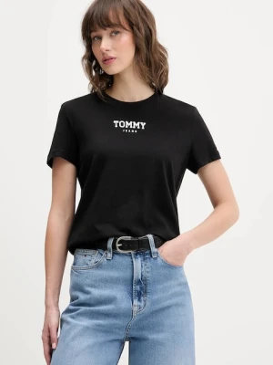 Tommy Jeans t-shirt bawełniany damski kolor czarny DW0DW21842