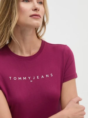 Tommy Jeans t-shirt bawełniany damski kolor fioletowy DW0DW18398