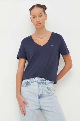 Tommy Jeans t-shirt bawełniany damski kolor granatowy