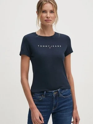 Tommy Jeans t-shirt bawełniany damski kolor granatowy DW0DW18398