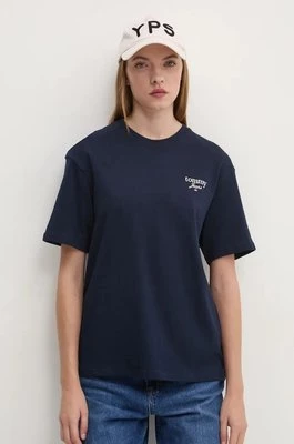 Tommy Jeans t-shirt bawełniany damski kolor granatowy DW0DW18786