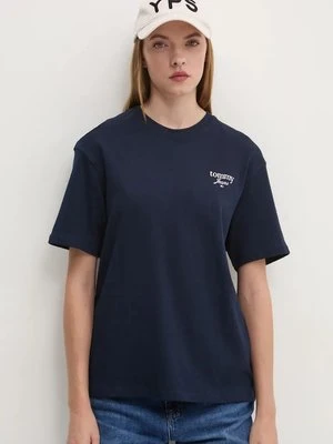 Tommy Jeans t-shirt bawełniany damski kolor granatowy DW0DW18786