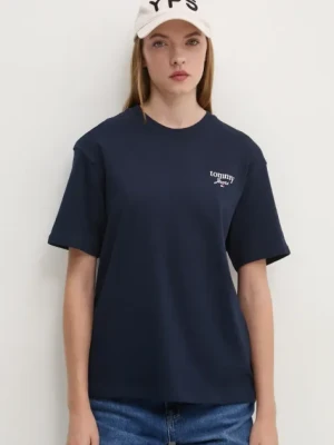 Tommy Jeans t-shirt bawełniany damski kolor granatowy DW0DW18786