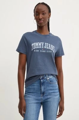 Tommy Jeans t-shirt bawełniany damski kolor granatowy DW0DW19826