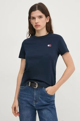 Tommy Jeans t-shirt bawełniany damski kolor granatowy DW0DW20153