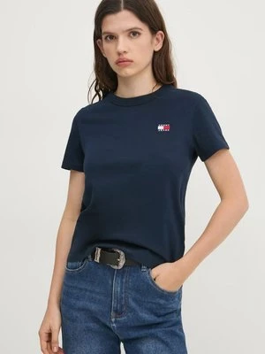 Tommy Jeans t-shirt bawełniany damski kolor granatowy DW0DW20153