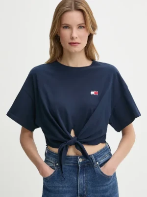 Tommy Jeans t-shirt bawełniany damski kolor granatowy DW0DW20321