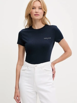 Tommy Jeans t-shirt bawełniany damski kolor granatowy DW0DW21164