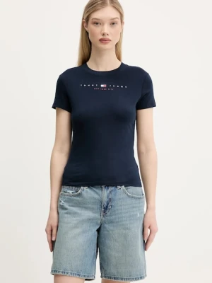 Tommy Jeans t-shirt bawełniany damski kolor granatowy DW0DW21422