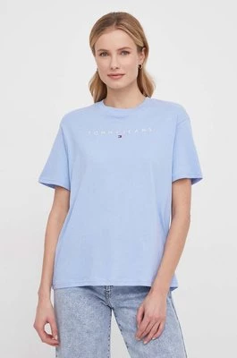 Tommy Jeans t-shirt bawełniany damski kolor niebieski DW0DW17836