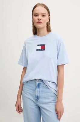 Tommy Jeans t-shirt bawełniany damski kolor niebieski DW0DW18796