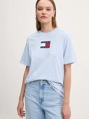 Tommy Jeans t-shirt bawełniany damski kolor niebieski DW0DW18796