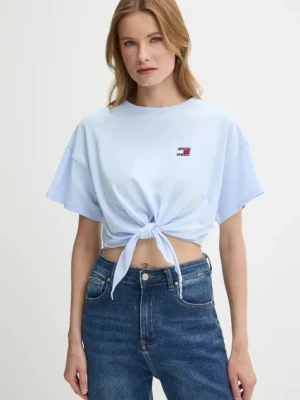 Tommy Jeans t-shirt bawełniany damski kolor niebieski DW0DW20321