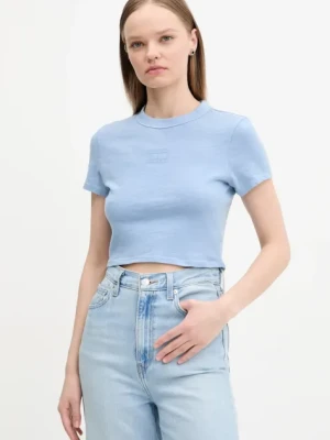 Tommy Jeans t-shirt bawełniany damski kolor niebieski DW0DW20329