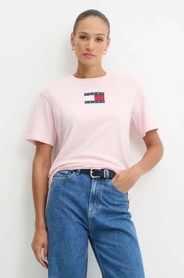 Tommy Jeans t-shirt bawełniany damski kolor różowy DW0DW18796