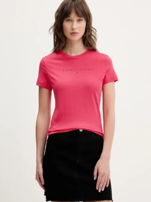 Tommy Jeans t-shirt bawełniany damski kolor różowy DW0DW20315
