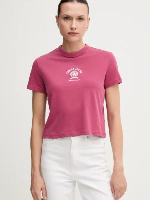Tommy Jeans t-shirt bawełniany damski kolor różowy DW0DW20317