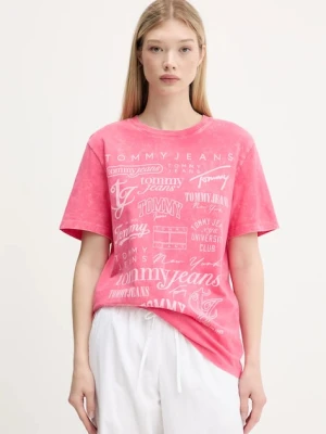 Tommy Jeans t-shirt bawełniany damski kolor różowy DW0DW20923