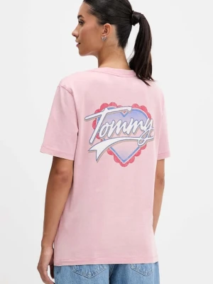 Tommy Jeans t-shirt bawełniany damski kolor różowy DW0DW21524