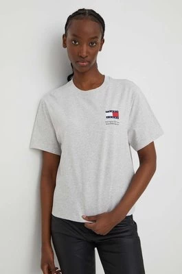 Tommy Jeans t-shirt bawełniany damski kolor szary DW0DW17365