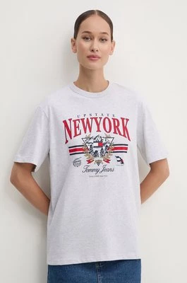 Tommy Jeans t-shirt bawełniany damski kolor szary DW0DW18410