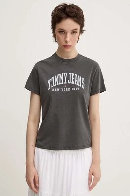 Tommy Jeans t-shirt bawełniany damski kolor szary DW0DW19826