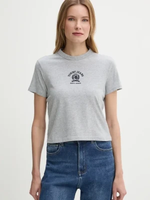 Tommy Jeans t-shirt bawełniany damski kolor szary DW0DW20317