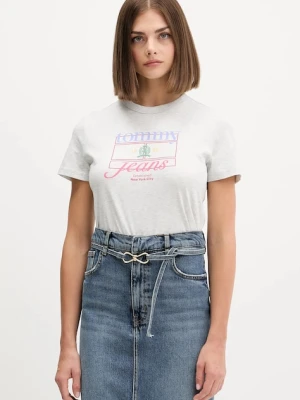Tommy Jeans t-shirt bawełniany damski kolor szary DW0DW21533