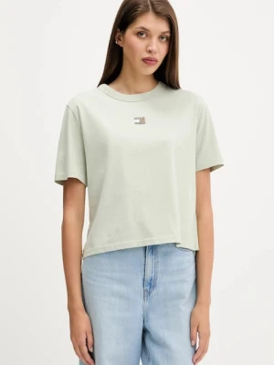Tommy Jeans t-shirt bawełniany damski kolor zielony DW0DW22202