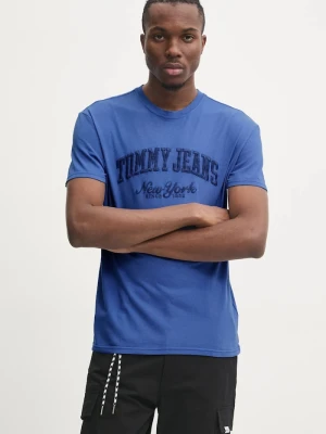 Tommy Jeans t-shirt bawełniany fioletowy