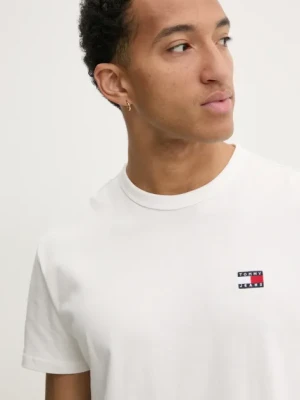 Tommy Jeans t-shirt bawełniany kolor beżowy DM0DM20322