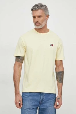 Tommy Jeans t-shirt bawełniany kolor żółty z aplikacją DM0DM17995