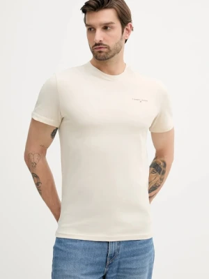 Tommy Jeans t-shirt bawełniany męski kolor beżowy z nadrukiem DM0DM21780