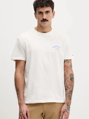 Tommy Jeans t-shirt bawełniany męski kolor beżowy z nadrukiem DM0DM22318