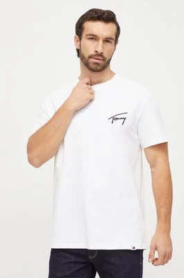 Tommy Jeans t-shirt bawełniany męski kolor biały z aplikacją DM0DM17994