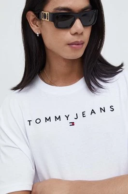Tommy Jeans t-shirt bawełniany kolor biały z aplikacją DM0DM17993