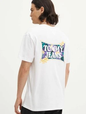 Tommy Jeans t-shirt bawełniany męski kolor biały z nadrukiem DM0DM18562