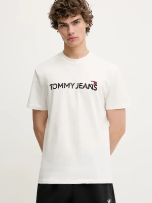 Tommy Jeans t-shirt bawełniany męski kolor biały z nadrukiem DM0DM21585